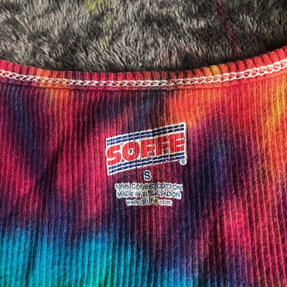 Soffe Rainbow Tie-Dye Lacrosse Racerback Tank Top - Picture 6 of 6